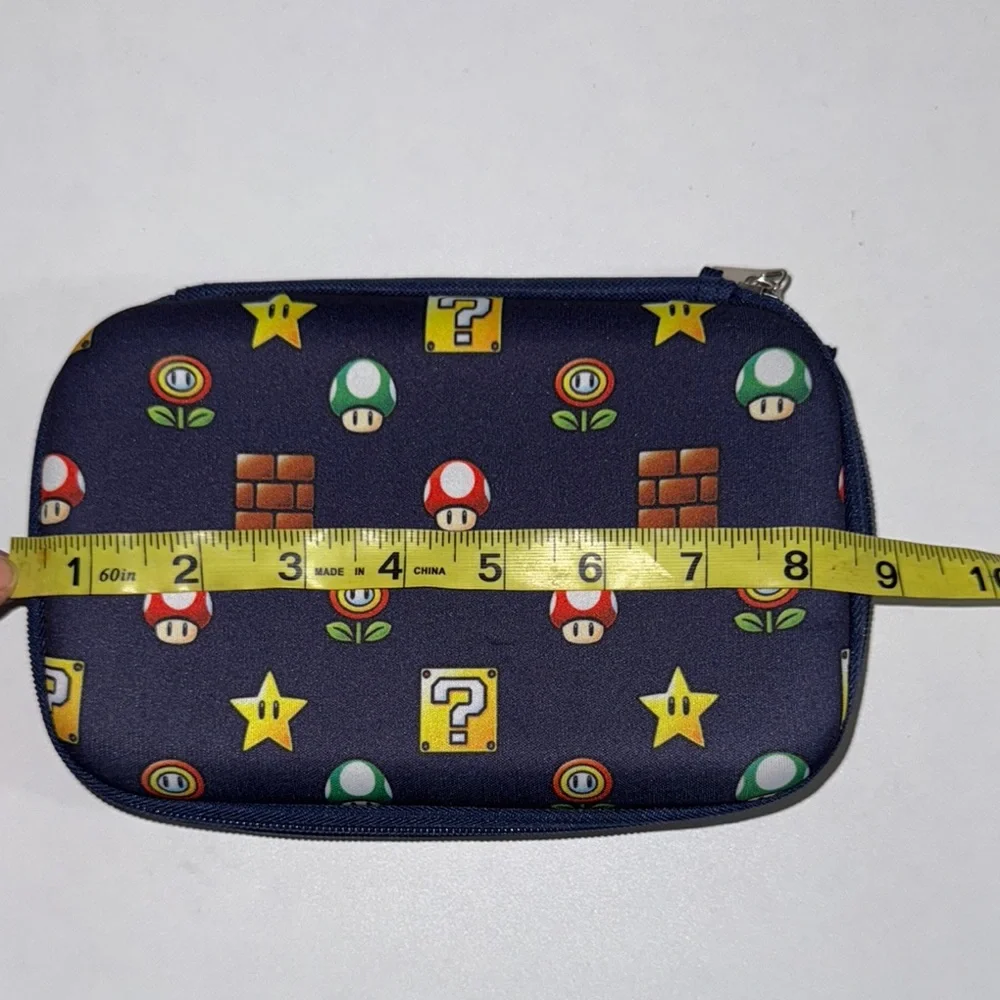Nintendo Super Mario Bros Blue Pencil Game Gadget Puff Clip Zip Case